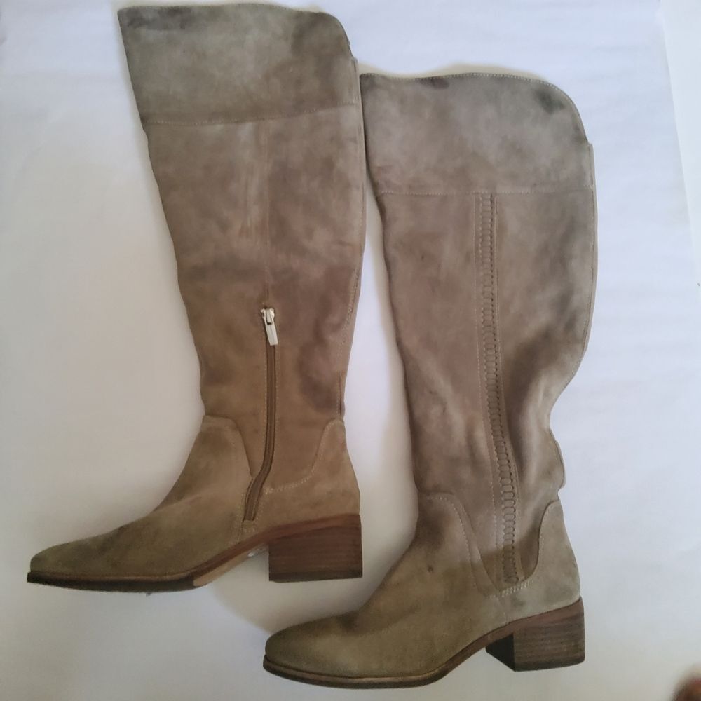 Vince Camuto Suede Leather Kochelda2 Over the Knee Tall Riding Boots Size 7.5